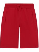 Dolce & Gabbana Kids short de sport à patch logo - Rouge - thumbnail