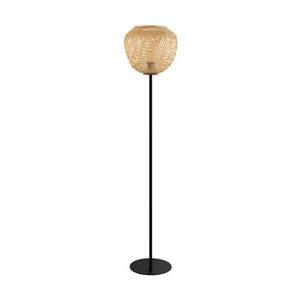 EGLO Dembleby Vloerlamp - E27 - 150 cm - Zwart|Natuur