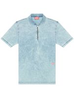 Diesel polo T-Smith-Zip à effet délavé - Bleu