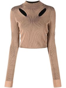 Dion Lee pull crop à découpes - Marron