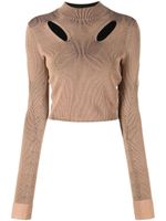 Dion Lee pull crop à découpes - Marron