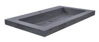 Wiesbaden Raw wastafel enkel met 1 kraangat 60x46x5 cm hardsteen gezoet
