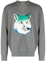 Maison Kitsuné pull Vibrant Fox Head en intarsia - Gris