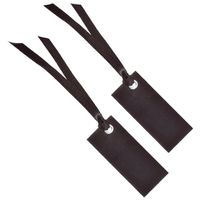 Santex cadeaulabels met lintje - set 24x stuks - zwart - 3 x 7 cm - naam tags - Cadeauversiering - thumbnail