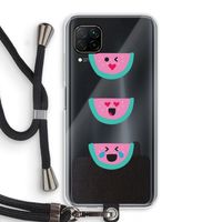 Smiley watermeloen: Huawei P40 Lite Transparant Hoesje met koord