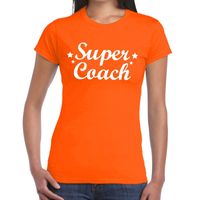 Super Coach cadeau t-shirt oranje voor dames - thumbnail