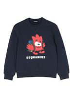 DSQUARED2 KIDS sweat en coton à imprimé graphique - Bleu