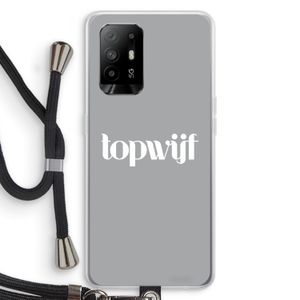 Topwijf Grijs Wit: Oppo A94 5G Transparant Hoesje met koord