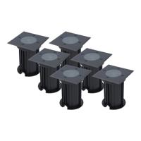Set van 6 Ramsay LED Grondspots - Vierkant - Dimbaar - GU10 - Excl. Lichtbron - Tuinspot - Zwart - IP67 waterdicht - Overrijdbaar voor de Oprit, Tuin en Terras