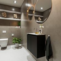 Toiletmeubel Mondiaz Ture | 60 cm | Meubelkleur Urban | Eden wastafel Talc Links | Zonder kraangat