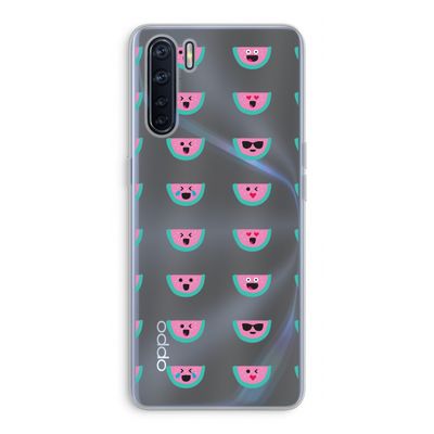 Smiley watermeloenprint: Oppo A91 Transparant Hoesje