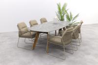 Taste Albano taupe /Montana Deens ovale tuinset teak - 240x103 cm. - 7-delig - thumbnail