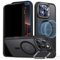 iPhone 16 Pro Max Classic Hybrid with Stash Stand Privacy Protection Bundle Frosted Black