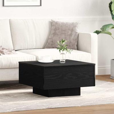 Salontafel Zwart eiken 55 x 55 x 31 cm Bewerkt hout
