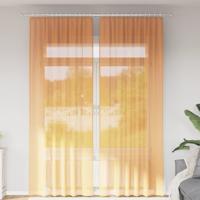 Gordijnen Voile met lussen 2 st 140x260 cm oranje