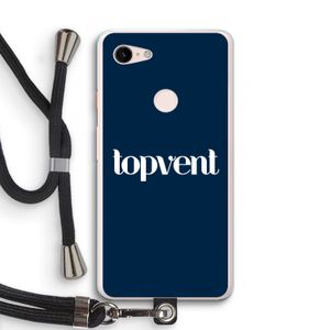 Topvent Navy: Pixel 3 XL Transparant Hoesje met koord