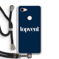 Topvent Navy: Pixel 3 XL Transparant Hoesje met koord