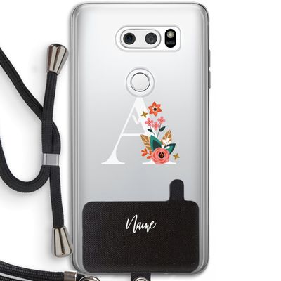 Pink Bouquet: LG V30 Transparant Hoesje met koord
