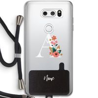 Pink Bouquet: LG V30 Transparant Hoesje met koord