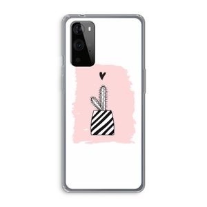 Zwart-wit cactus: OnePlus 9 Pro Transparant Hoesje