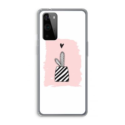 Zwart-wit cactus: OnePlus 9 Pro Transparant Hoesje