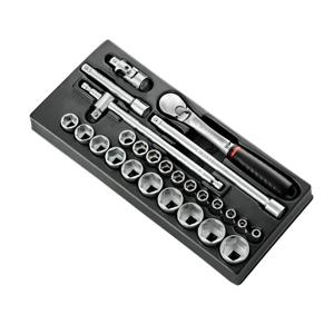 Facom Module Zeskant metrische doppen 1/2” met Ratel SL.161B - 26-delig - MOD.SL161-46