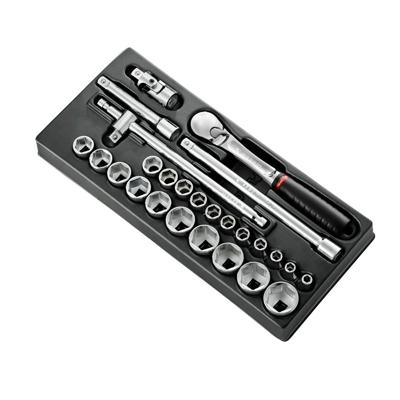 Facom Module Zeskant metrische doppen 1/2” met Ratel SL.161B - 26-delig - MOD.SL161-46