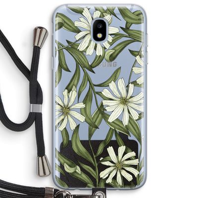 Wit bloemenpatroon: Samsung Galaxy J5 (2017) Transparant Hoesje met koord