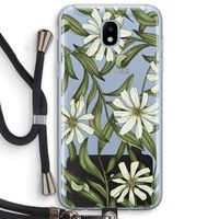 Wit bloemenpatroon: Samsung Galaxy J5 (2017) Transparant Hoesje met koord