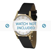 Jacques Lemans horlogeband 1-1851J Leder Zwart