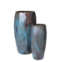 Rachyl Blauw geglazuurde ronde keramische pot hoog SV2 Rachyl Blauw geglazuurde ronde keramische pot hoog SV2