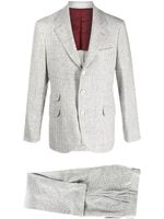 Brunello Cucinelli costume boutonné à carreaux - Gris