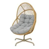 Outlet M: Hvar Draaistoel - Staal & Wicker Naturel (8720725319141) - Warentuin Collection