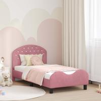 Bedframe voor kinderen met hoofdbord Roze 80 x 160 cm Fluweel