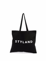 STYLAND sac cabas à logo imprimé - Noir