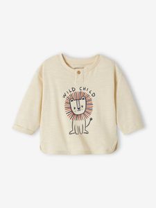 T-shirt met lange mouwen "leeuw" baby ecru