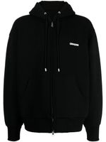 CROQUIS hoodie zippé à logo imprimé - Noir