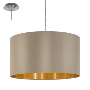 EGLO Maserlo - Hanglamp - 1 Lichts - Ø38cm - Nikkel-Mat - Taupe, Goud