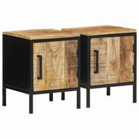 Bedside kasten 2 pcs Bruin en zwart Standaard