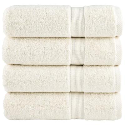 VidaXL Badhanddoeken solund 4 st 600 g/m² 70x140 cm crèmekleurig