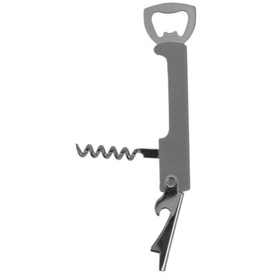 Excellent Houseware flesopener/kurkentrekker - kelnersmes - donkergrijs - 12 cm