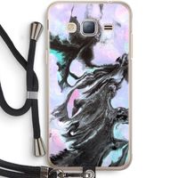 Pastel zwart: Samsung Galaxy J3 (2016) Transparant Hoesje met koord