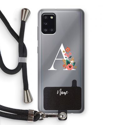 Pink Bouquet: Samsung Galaxy A31 Transparant Hoesje met koord