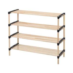 H&S Collection Schoenenrek - 4-laags - hout - 76 x 28 x 59 cm