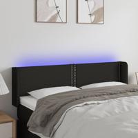 Hoofdbord LED 147x16x78/88 cm stof zwart