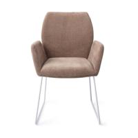 Jesper Home Misaki eetkamerstoel Mocha Mist slide white