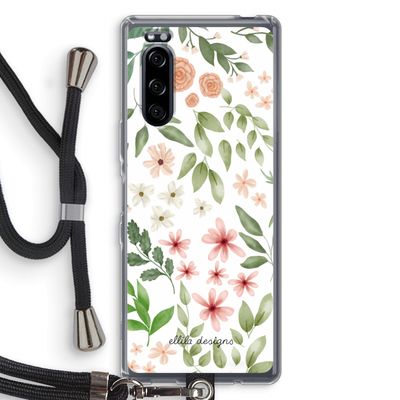 Botanical sweet flower heaven: Sony Xperia 5 Transparant Hoesje met koord