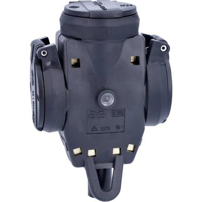 AS Schwabe 60455 3-voudige koppeling Massief rubber 230 V Zwart IP44