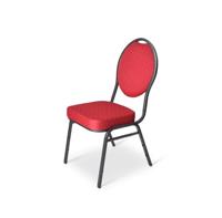 Stapelstoel Sidney stalen frame en foam rug en zitting Rood met gouden puntjes Stapelstoel Sidney stalen frame en foam rug en zitting Rood met gouden puntjes