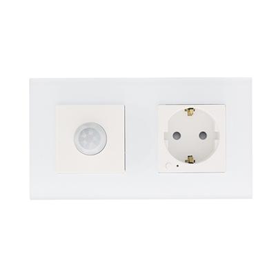 Rome Smart wit-glas stopcontact en PIR sensor combinatie compleet